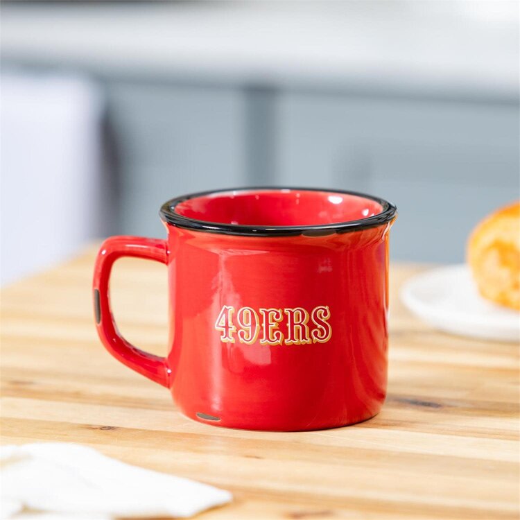 Evergreen Boxed Ceramic Camp Cup with Enamel Finish, 14oz - San Francisco 49ers
