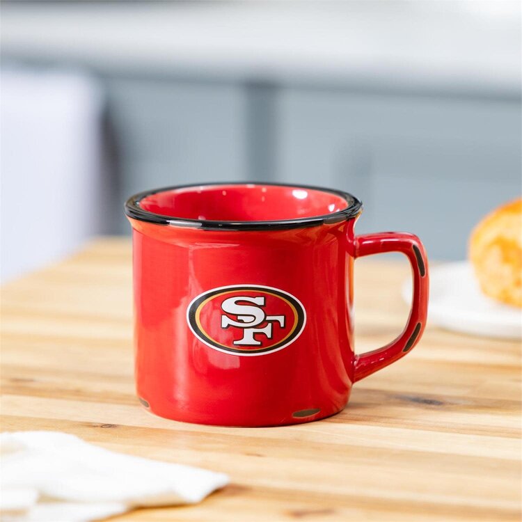 Evergreen Boxed Ceramic Camp Cup with Enamel Finish, 14oz - San Francisco 49ers
