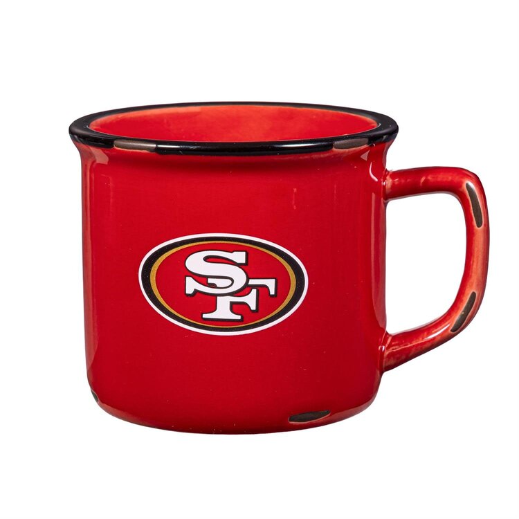 Evergreen Boxed Ceramic Camp Cup with Enamel Finish, 14oz - San Francisco 49ers