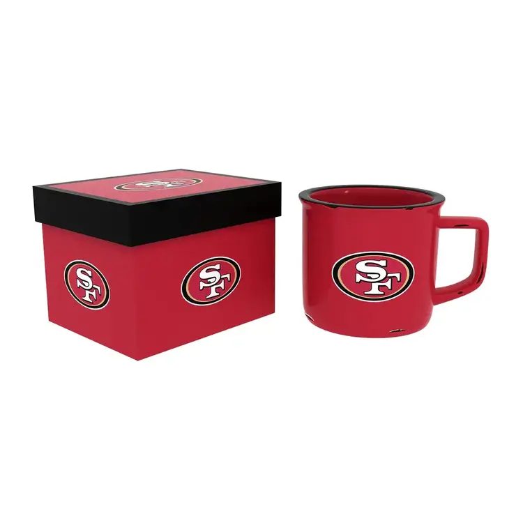 Evergreen Boxed Ceramic Camp Cup with Enamel Finish, 14oz - San Francisco 49ers