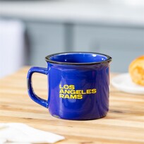 Evergreen Boxed Ceramic Camp Cup with Enamel Finish, 14oz - LA Rams