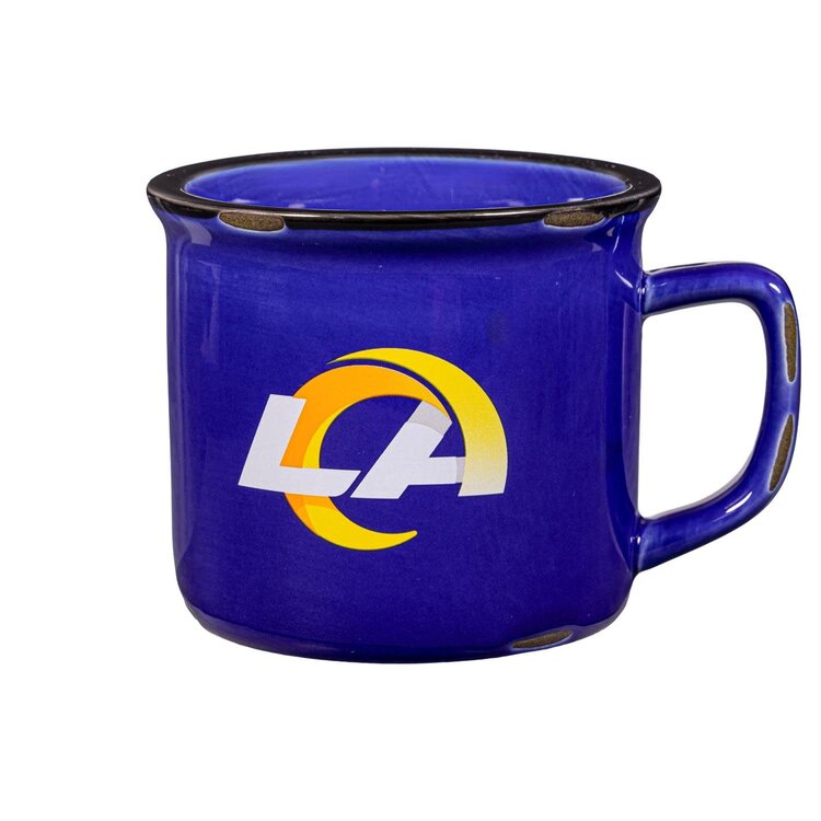 Evergreen Boxed Ceramic Camp Cup with Enamel Finish, 14oz - LA Rams