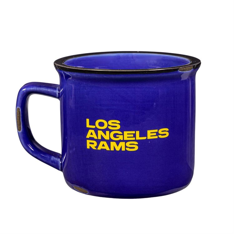Evergreen Boxed Ceramic Camp Cup with Enamel Finish, 14oz - LA Rams