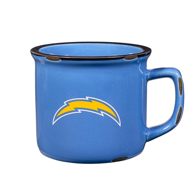 Evergreen Boxed Ceramic Camp Cup with Enamel Finish, 14oz - LA Chargers