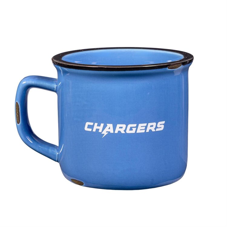Evergreen Boxed Ceramic Camp Cup with Enamel Finish, 14oz - LA Chargers
