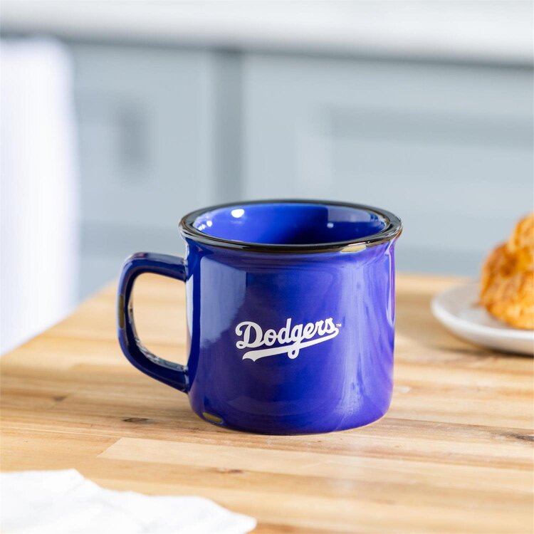 Evergreen Boxed Ceramic Camp Cup with Enamel Finish, 14oz - LA Dodgers