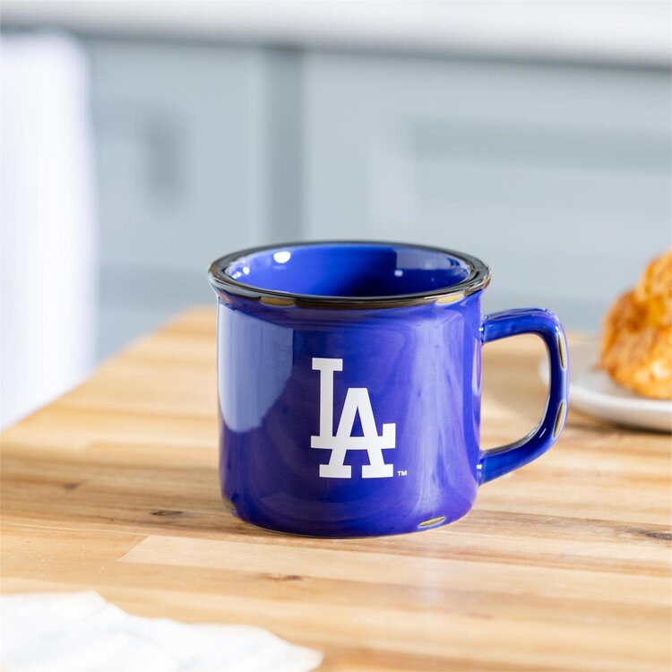 Evergreen Boxed Ceramic Camp Cup with Enamel Finish, 14oz - LA Dodgers