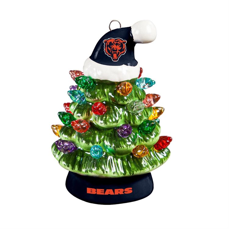 Evergreen 4" Mini Ceramic LED Tabletop Christmas Tree NFL Chicago Bears