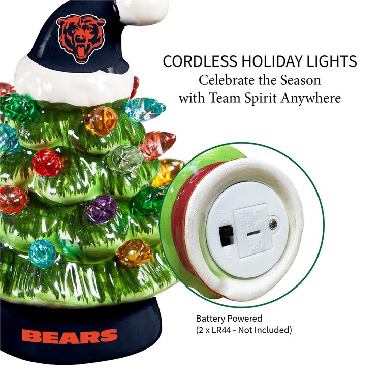 Evergreen 4" Mini Ceramic LED Tabletop Christmas Tree NFL Chicago Bears