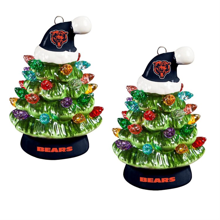 Evergreen 4" Mini Ceramic LED Tabletop Christmas Tree NFL Chicago Bears