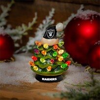 Evergreen 4" Mini Ceramic LED Tabletop Christmas Tree NFL Las Vegas Raiders