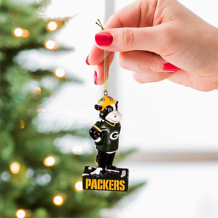 Evergreen Mascot Statue Ornament NFL Green Bay Packers Cow