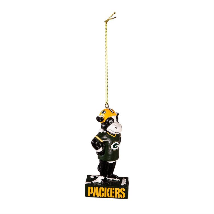 Evergreen Mascot Statue Ornament NFL Green Bay Packers Cow