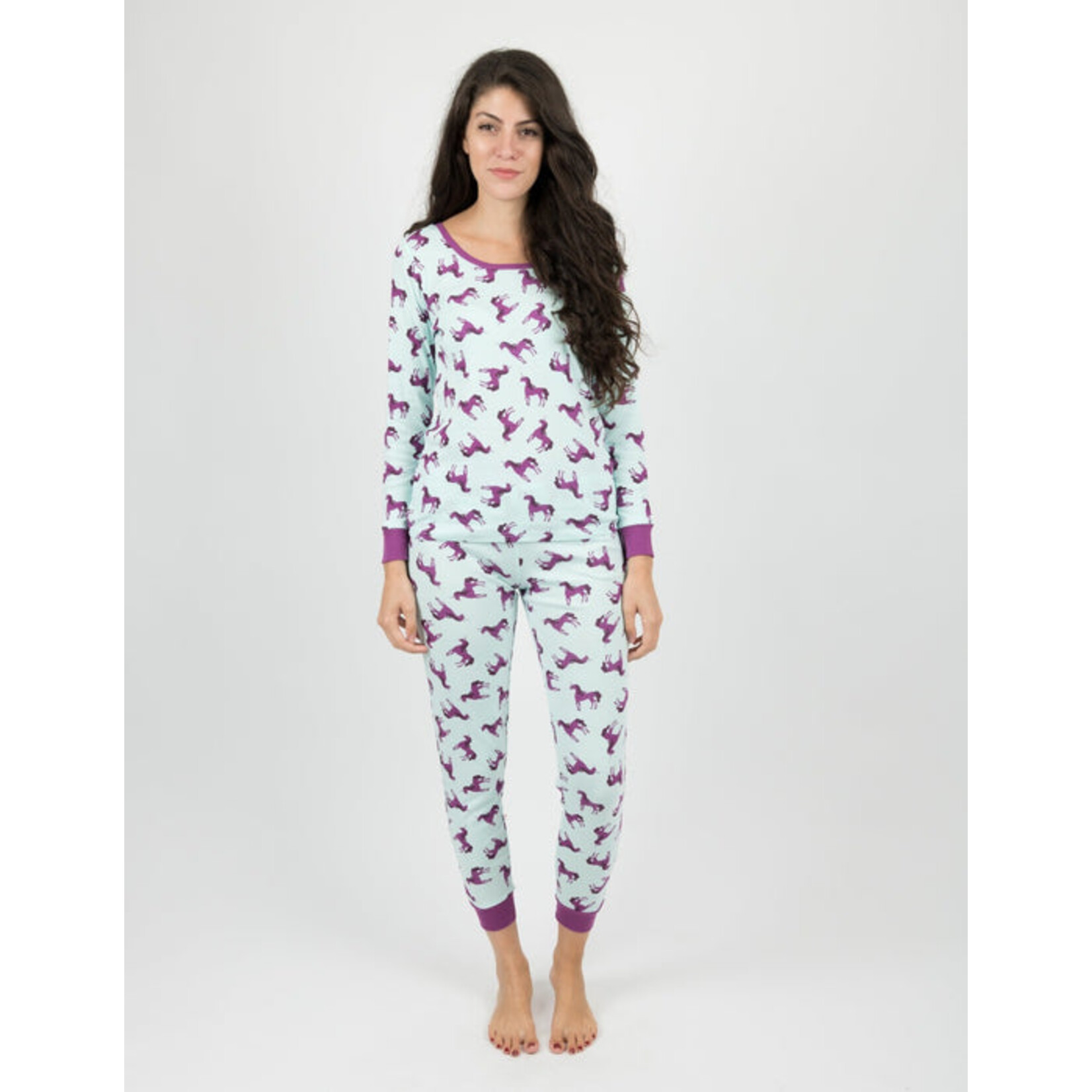 Leveret Two-Piece Cotton Pajamas