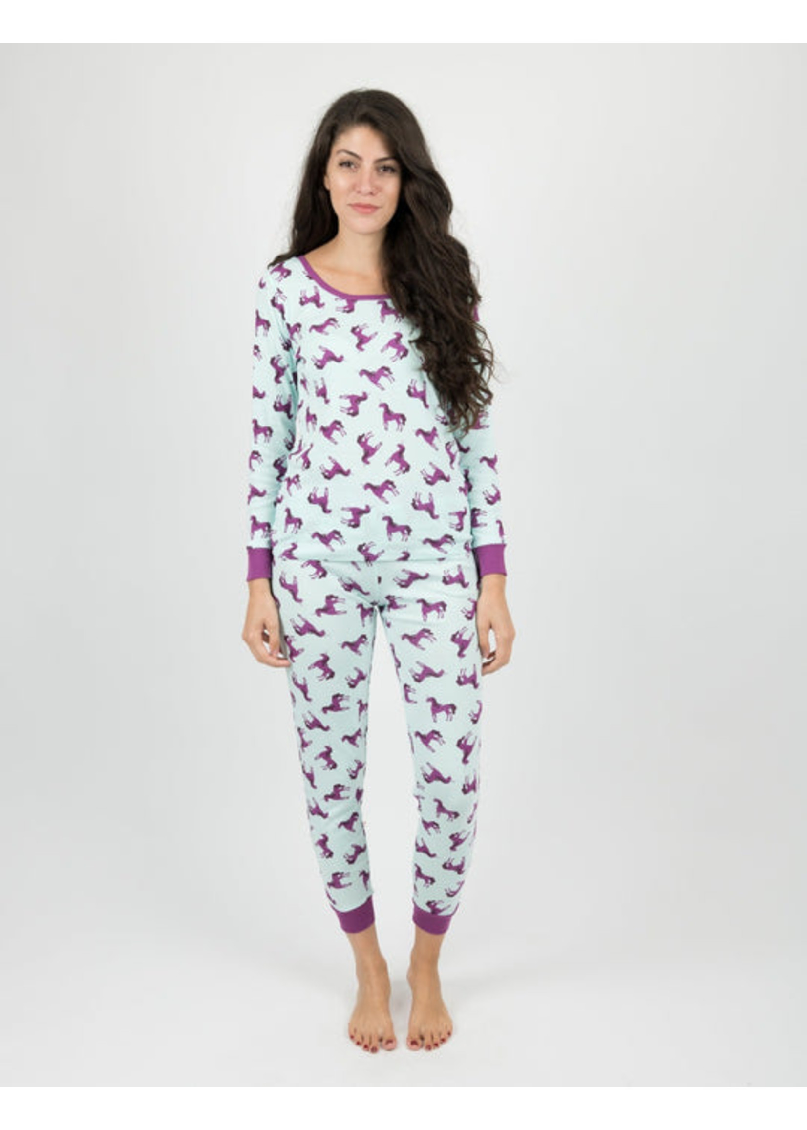 Leveret Two-Piece Cotton Pajamas