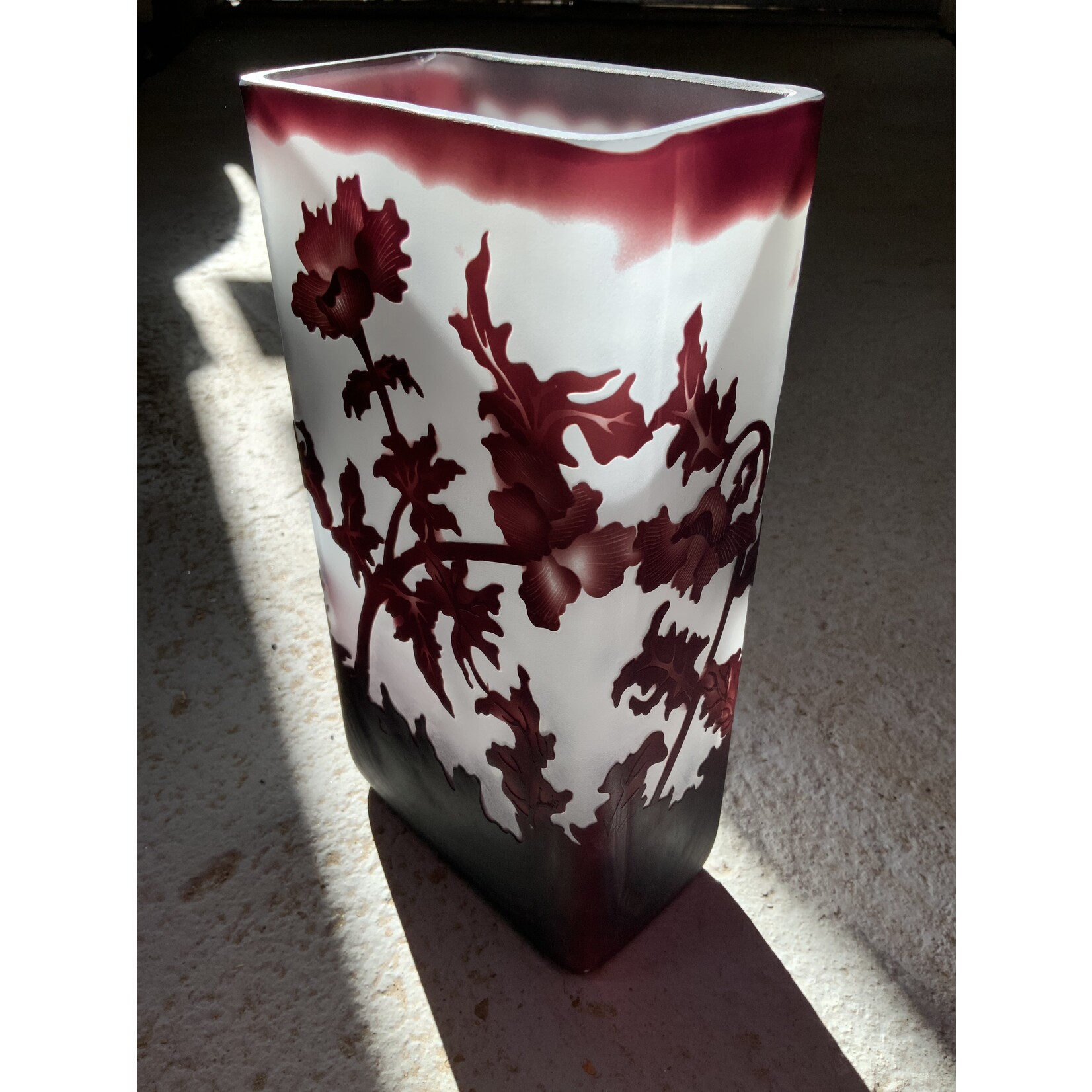 Emile Galle Reproduction Rectangle Vase