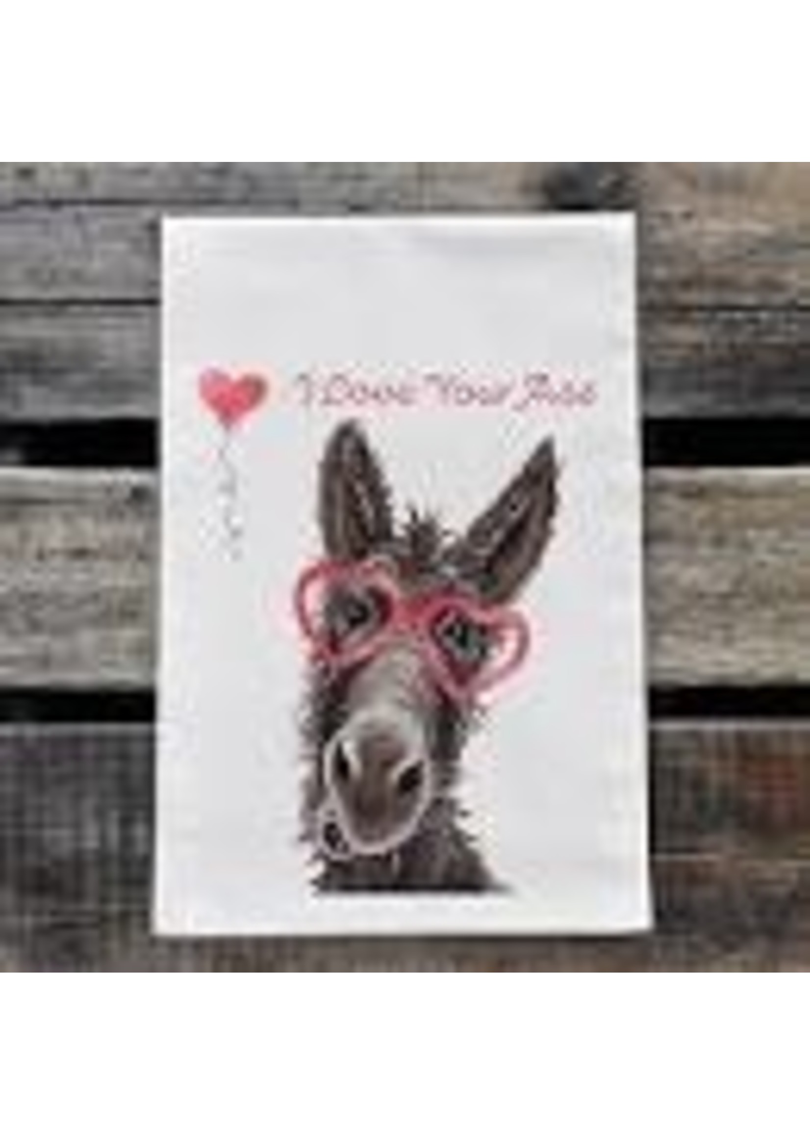 Hippie Hound Studios Valentine's Day Donkey Flour Sack