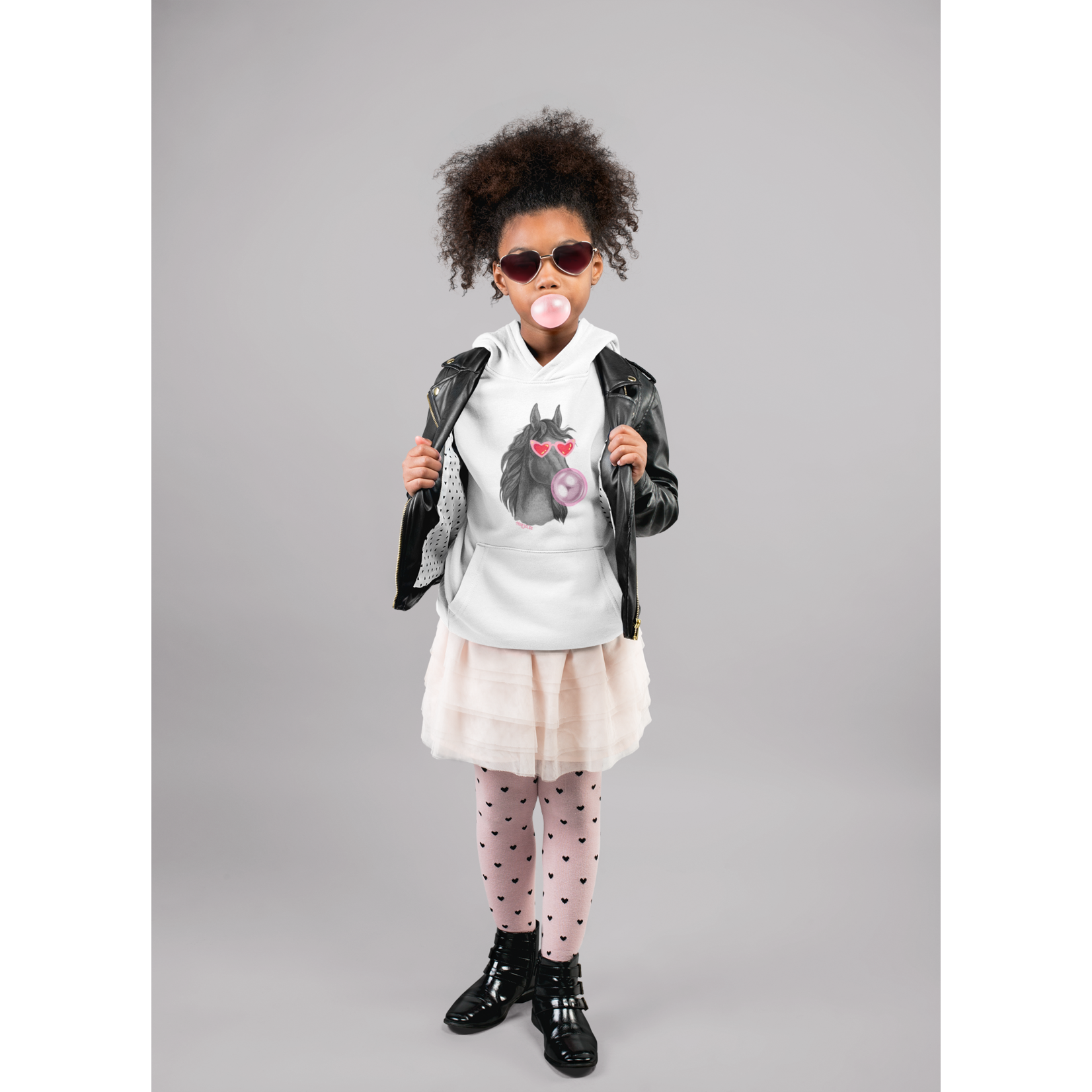 Bubble Gum Horse Graphic Hoodie