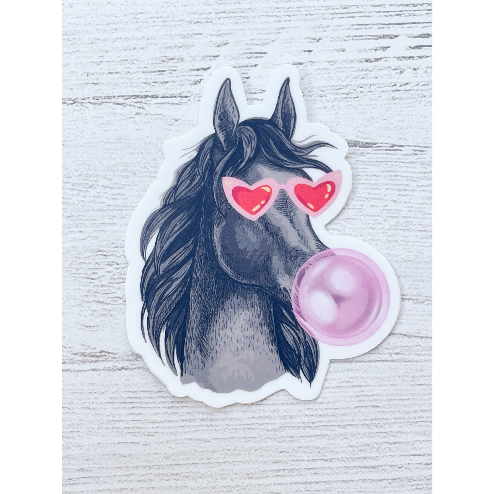 Horselee Bubble Gum Horse Die Cut Sticker