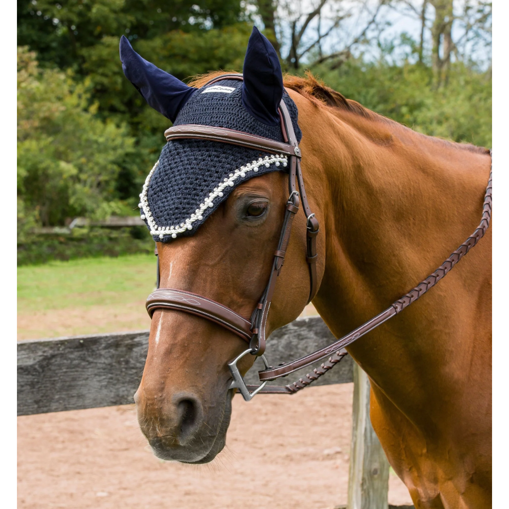 Equine Couture Equine Couture Fly Bonnet w/ Pearls & Crystals
