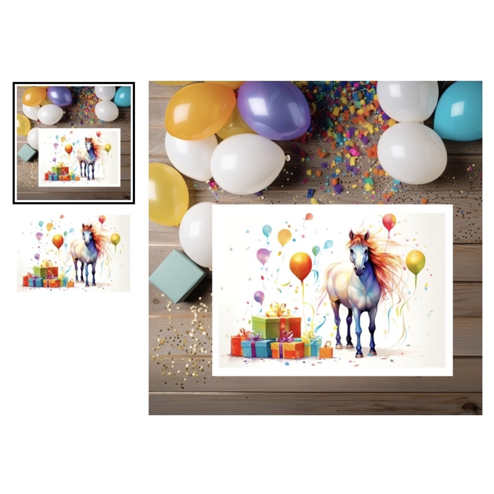 The Naughty Equestrian Hues of Happiness: Vibrant Horse Birthday Delight Greeting Card