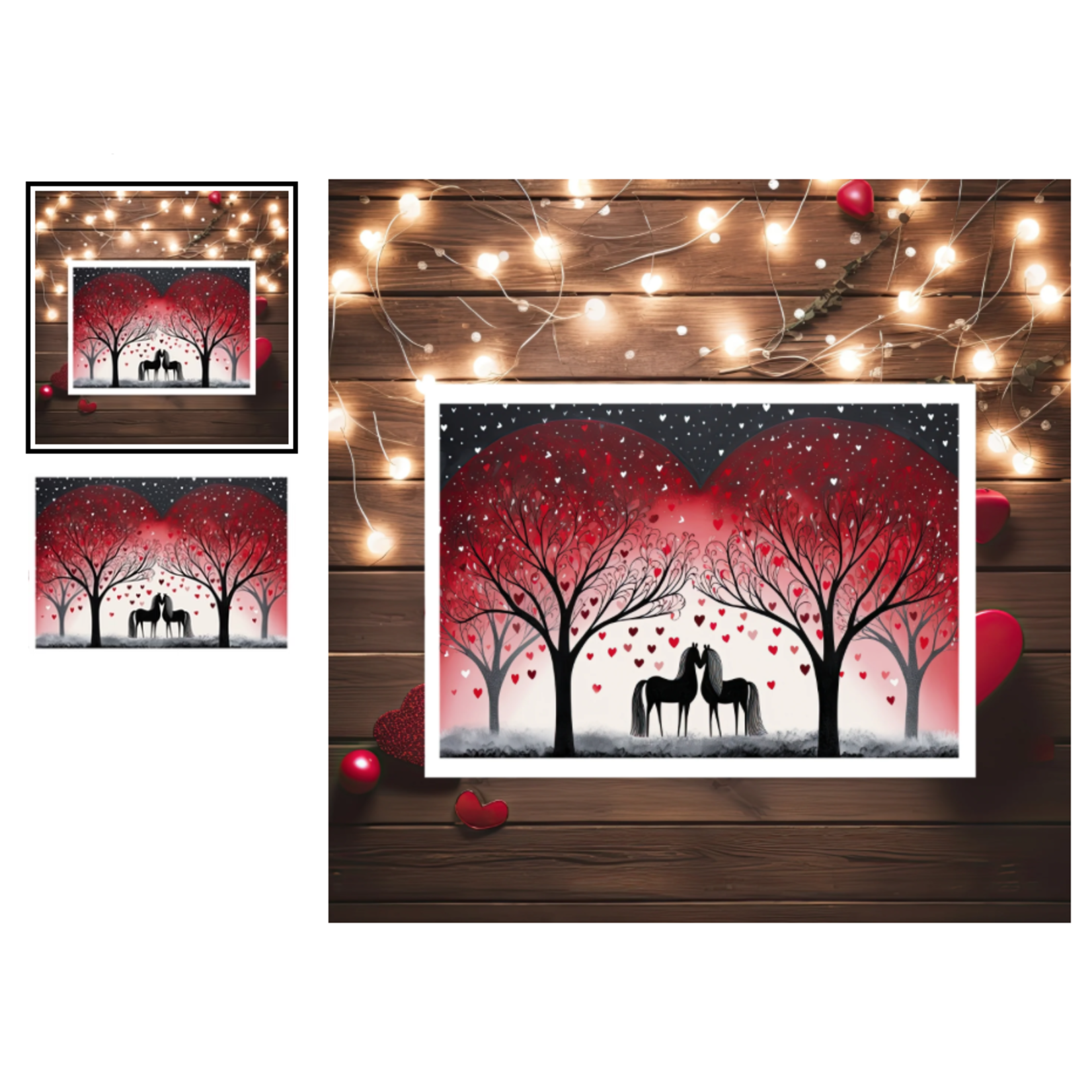 The Naughty Equestrian Starry Love: Romantic Horses Greeting Card