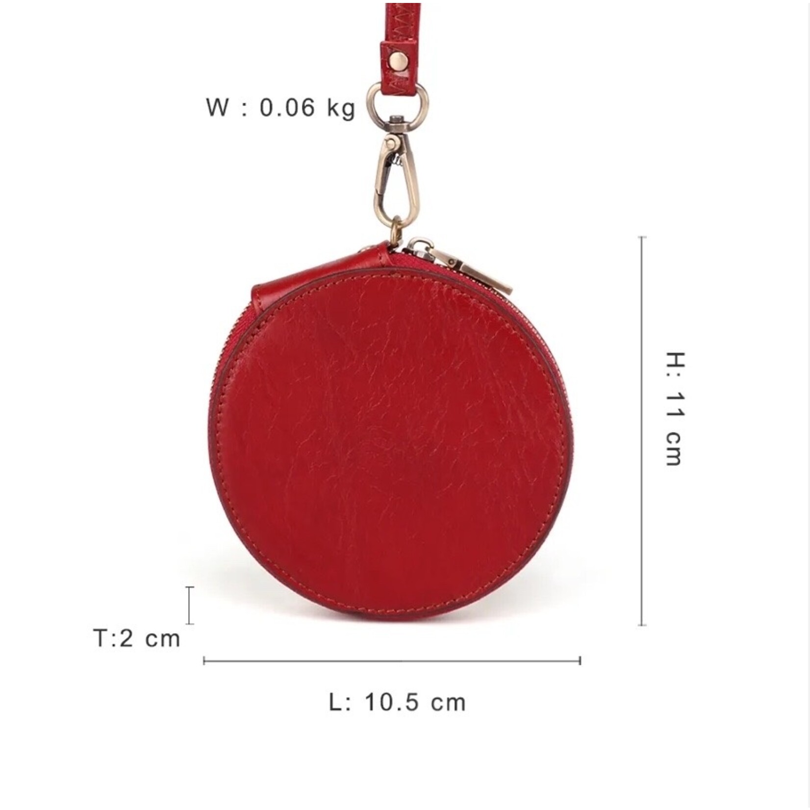 Anytime Tack Round Leather Wristlet