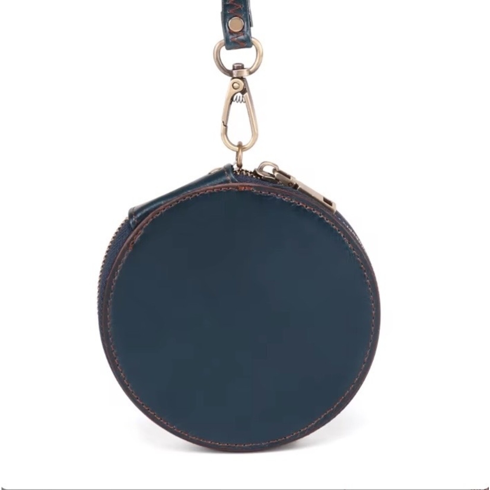 Anytime Tack Round Leather Wristlet