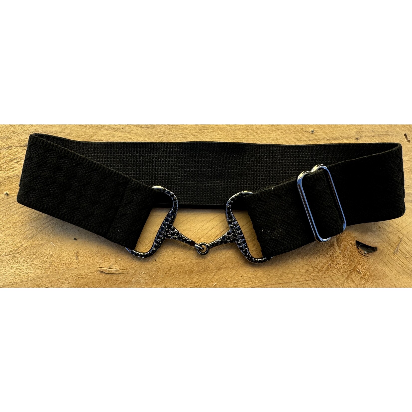 Anytime Tack Anytime Tack Essential Diamonds Black Rhinestone Snaffle Belt