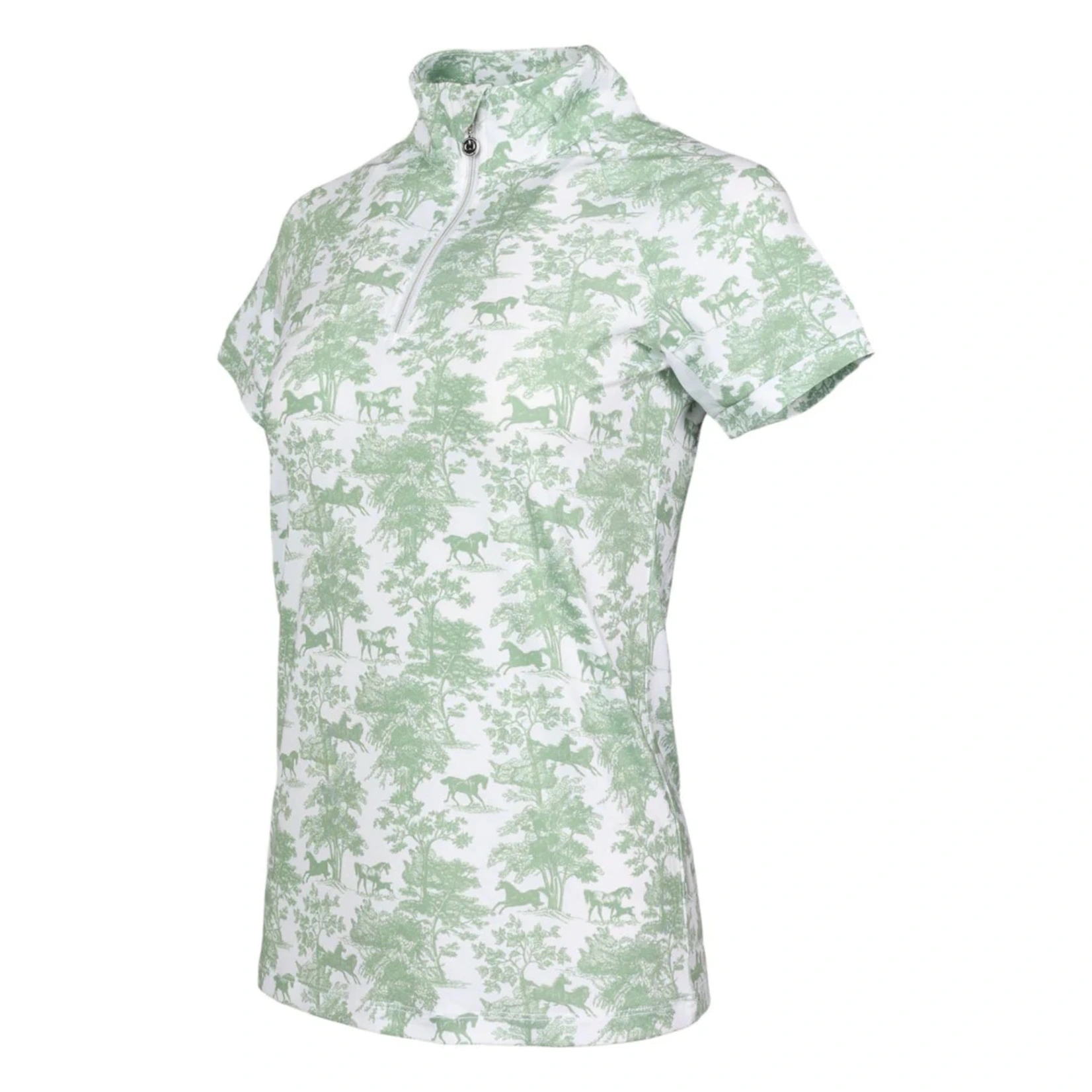 Dapplebay Equestrian Toile 1/4 Zip Riding Top Short Sleeve