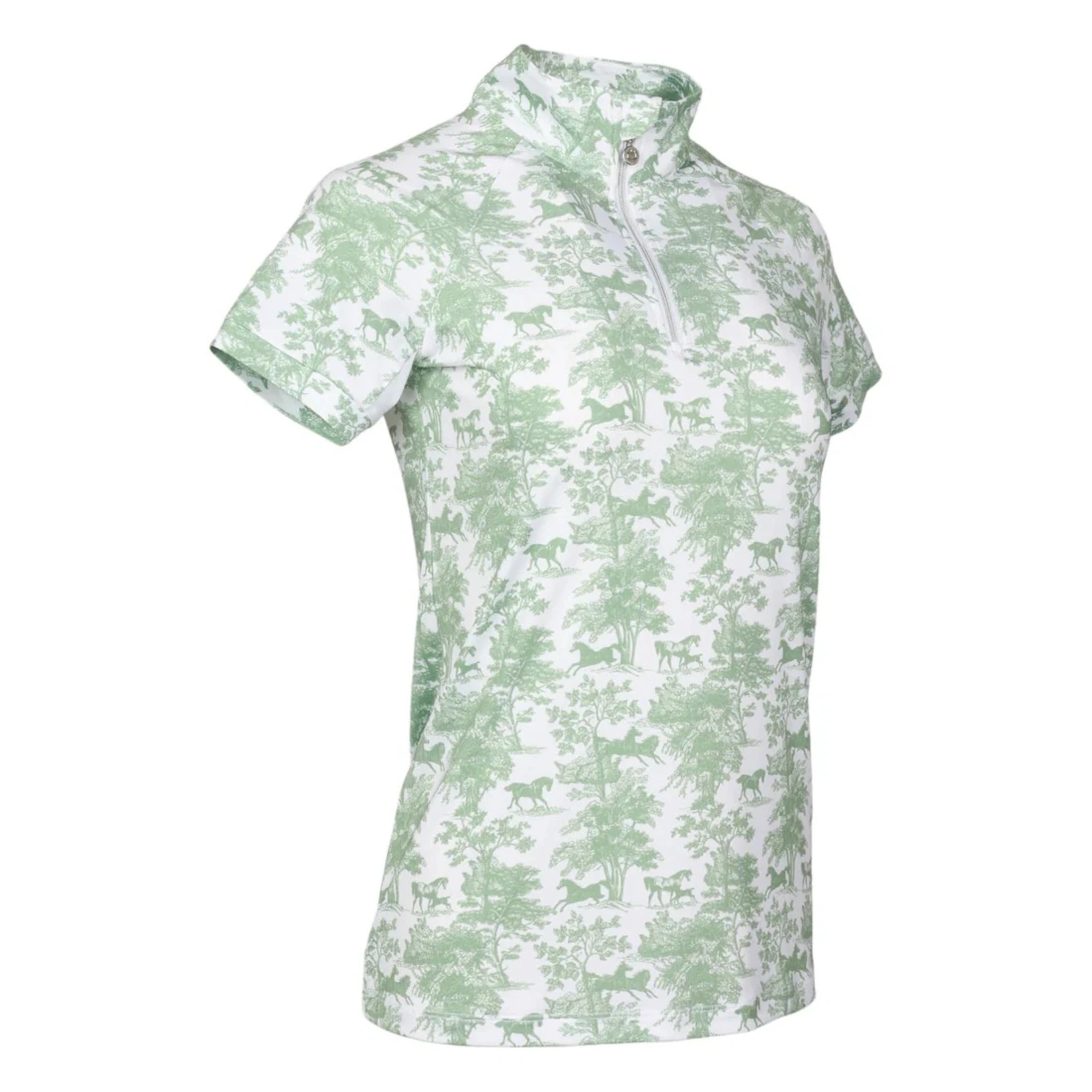 Dapplebay Equestrian Toile 1/4 Zip Riding Top Short Sleeve