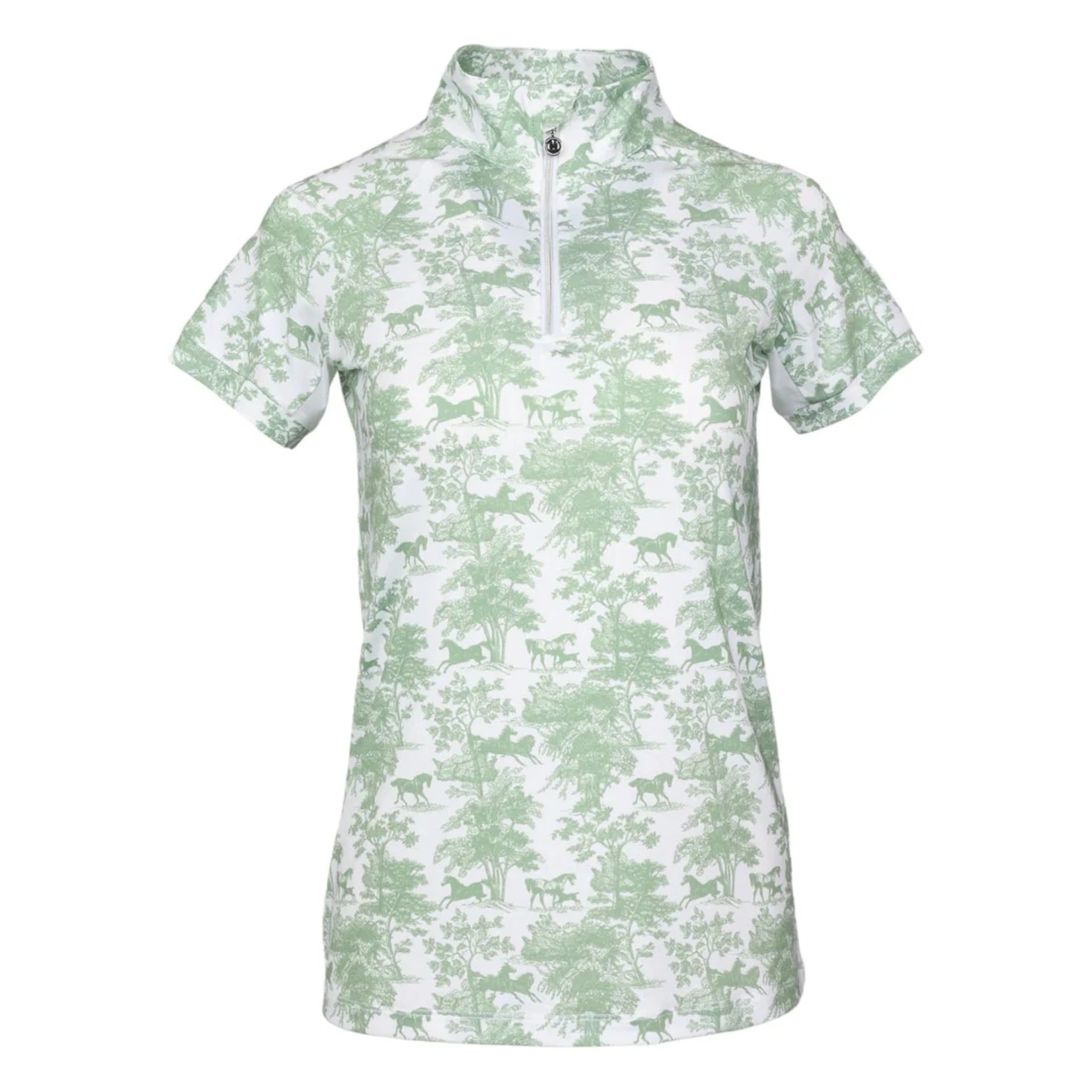 Dapplebay Equestrian Toile 1/4 Zip Riding Top Short Sleeve