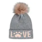 Hatphile Ladie's Beanie w/ Pom Paw Love