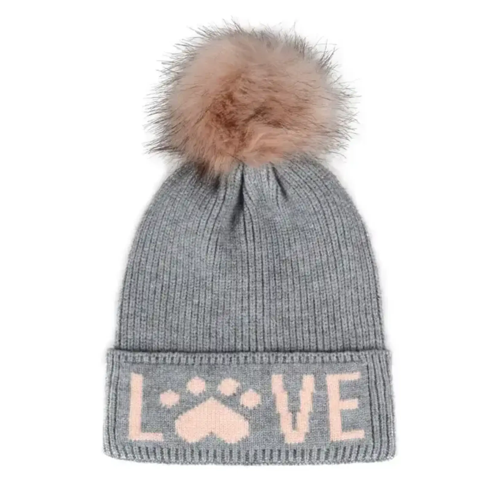 Hatphile Ladie's Beanie w/ Pom Paw Love
