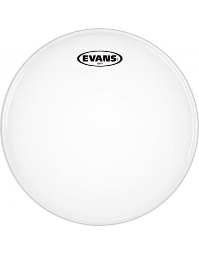 Evans Peau de caisse claire marching Evans Hybrid 14po blanche