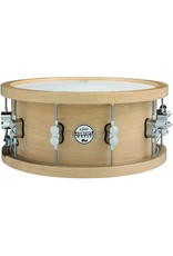 PDP Caisse Claire PDP PDSN6514NAWH 6.5x14 20-Ply Maple w/ Thick Wood Hoops Natural Lacquer w/ Chrome HW