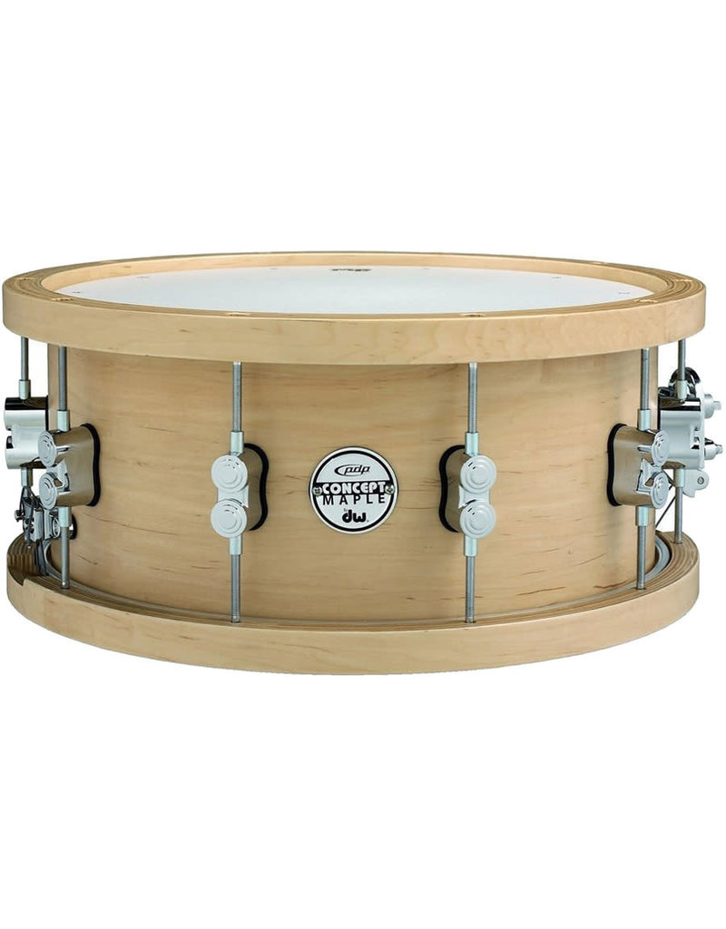 PDP PDP PDSN6514NAWH 6.5x14 20-Ply Maple w/ Thick Wood Hoops Natural Lacquer w/ Chrome HW