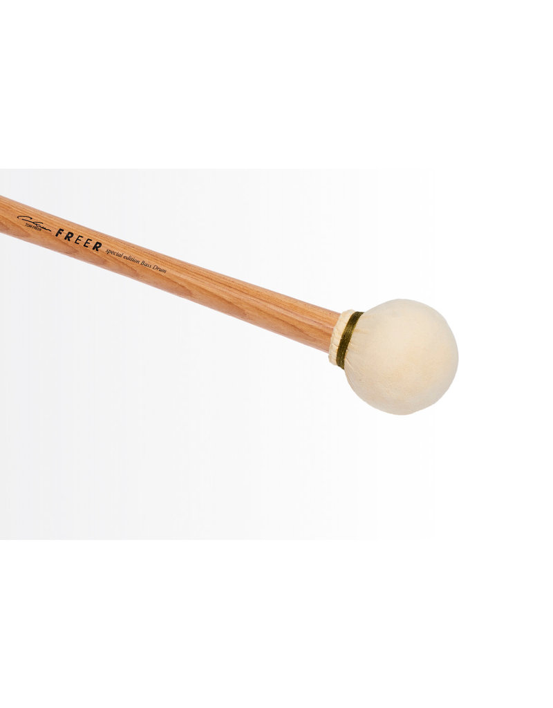 Freer Percussion Freer Percussion BD3H Large Head Chamois Bass Drum Mallet Hickory Shaft