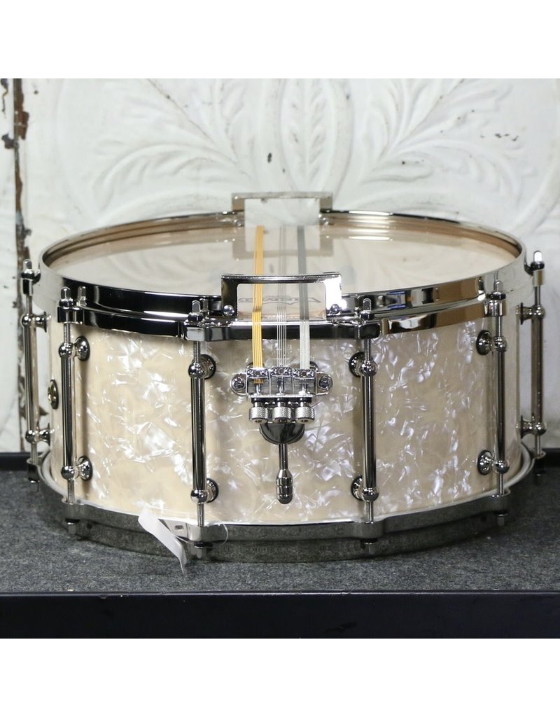 Pearl PHILHARMONIC 75TH ANNIV 14x5 MAPLE/BIRCH Snare Drum WHITE SWIRL