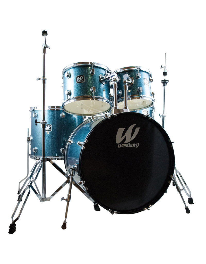 Westbury Westbury 5piece drumset with hardware - Aqua Sparkle