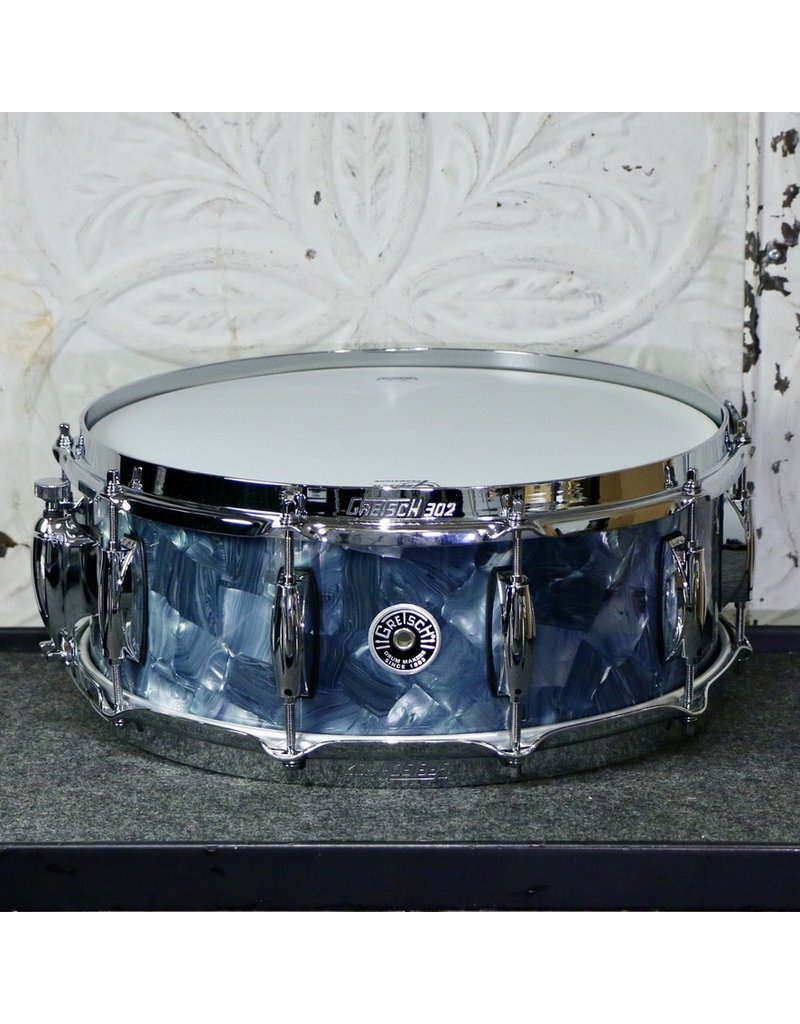 GRETSCH USA 14X5.5 BROOKLYN STANDARD SNARE DRUM IN BLUE GLASS FINISH  Rockshop