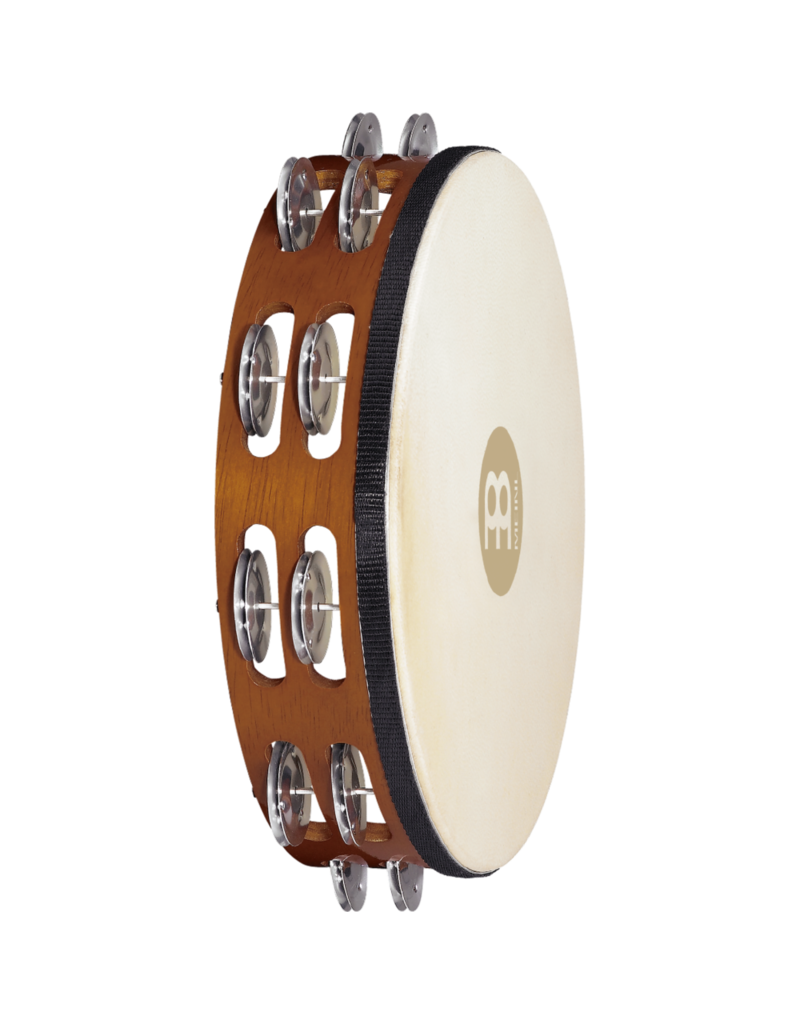 Meinl Meinl Traditional Wood Tambourine Goatskin 2 rows aluminum 10in