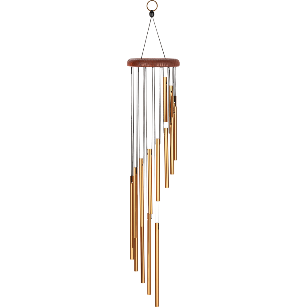 Carillon 18 tubes spirale argent 89cm métal instrument musical déco zen -  Escale Sensorielle