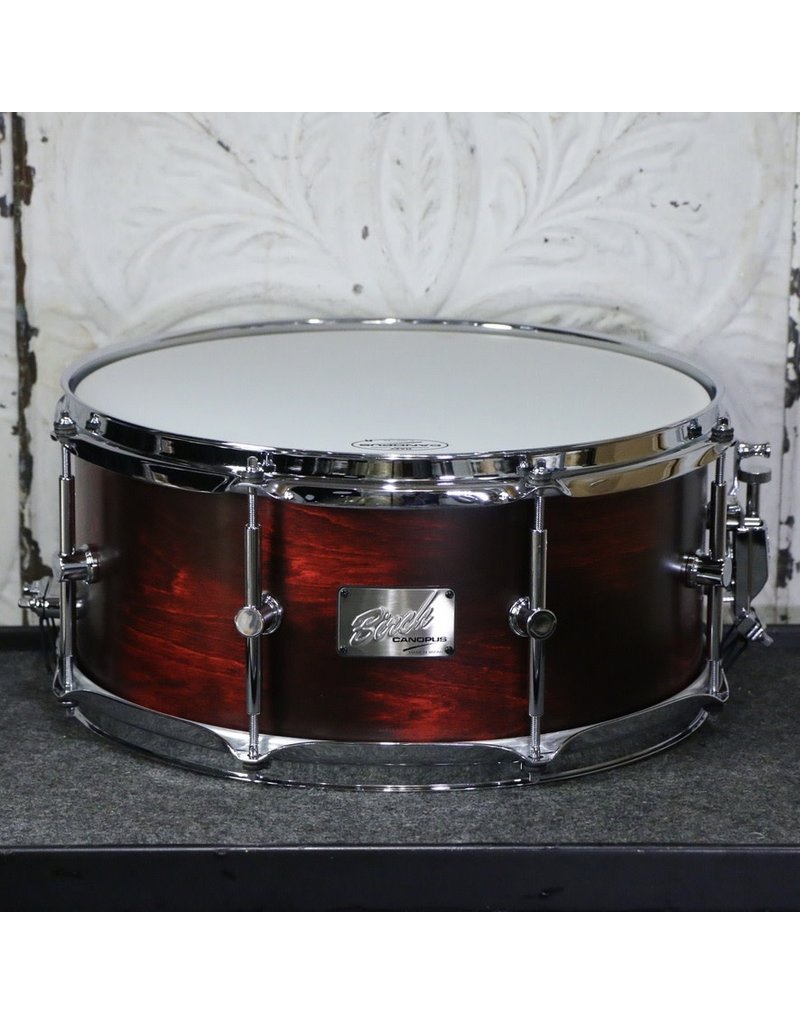 Canopus Canopus Birch Snare Drum 14X6.5in - Rotten Red Matt Lacquer