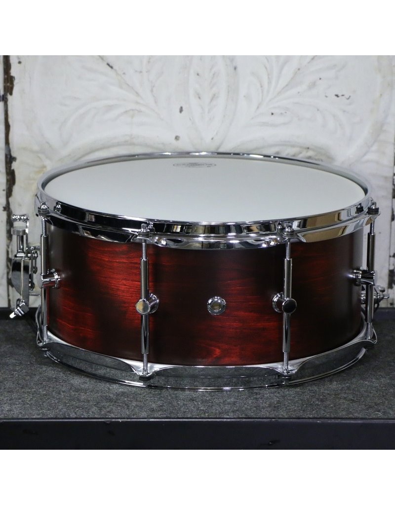 Canopus Canopus Birch Snare Drum 14X6.5in - Rotten Red Matt Lacquer