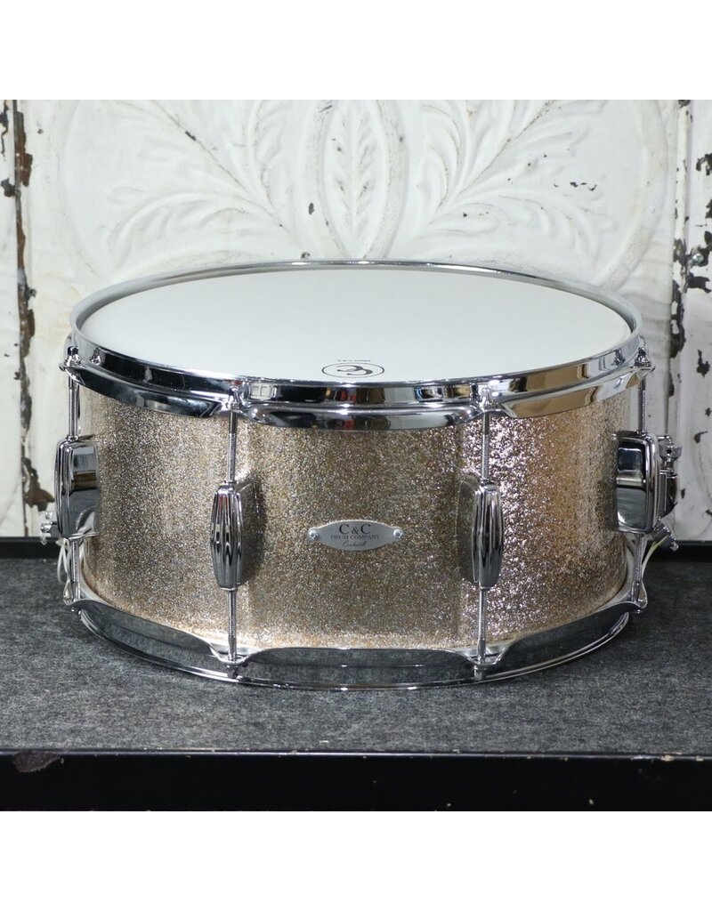 C&C Drum Company C&C 12th & Vine Mahogany Snare Drum 14X7in - Pink Champagne Sparkle