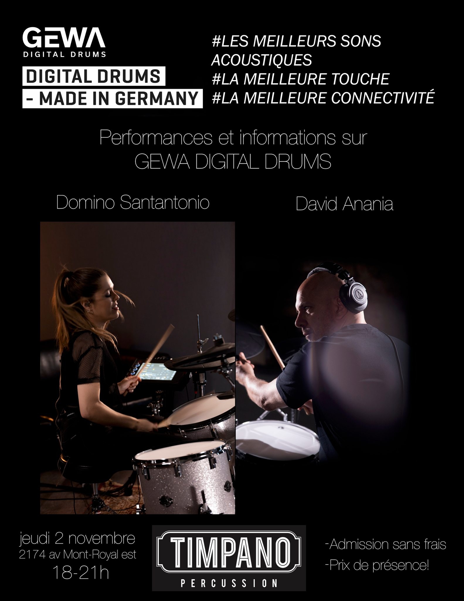 Événement GEWA Digital Drums chez Timpano-percussion