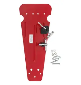 DW Red Pedal Plate w/ 997 Hoop Clamp Velcro