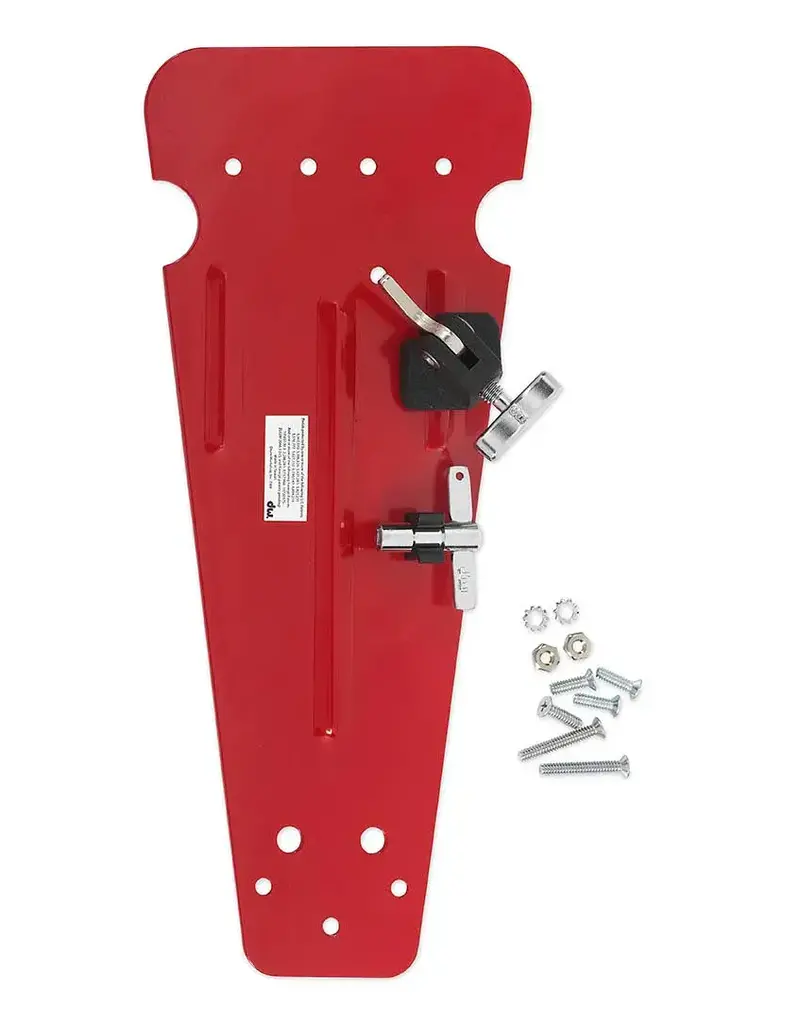 DW Red Pedal Plate w/ 997 Hoop Clamp Velcro