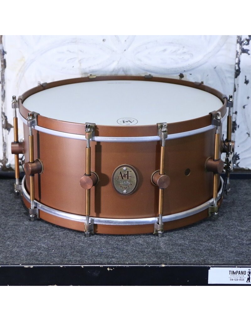 A&F Drum Co Caisse claire A&F Featherweight 14X6.5po - Burnt Orange Patina